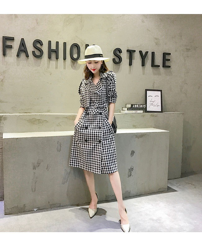 レディース服 女性 ファッション コート アウター トレンチコート ロング丈 秋服 ダブルボタン ゆったり エレガント 優雅 チェック柄 格子 ブラック ベージュ 通勤 ベルト レディース服 女性 ファッション コート アウター トレンチコート ロング丈 秋服 ダブルボタン ゆったり エレガント 優雅 チェック柄 格子 ブラック ベージュ 通勤 ベルト