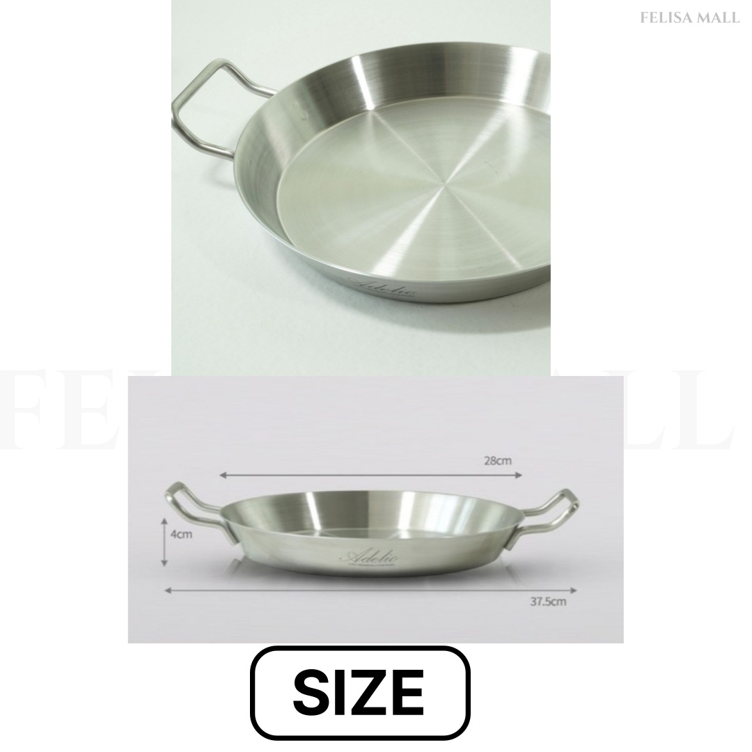 [HANIL]28CM】Paella Pan ADELIA 韓国製/5重/高級304ステンレス