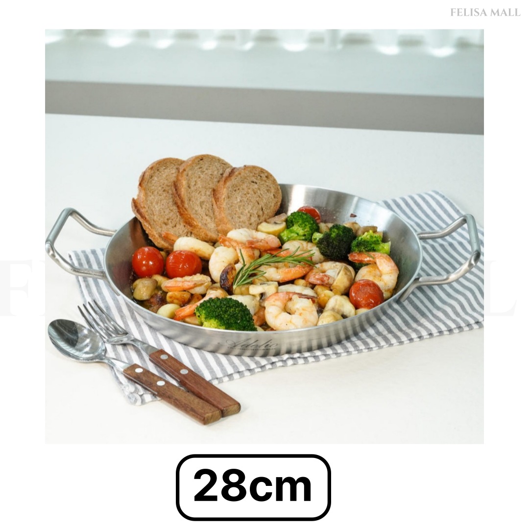[HANIL]28CM】Paella Pan ADELIA 韓国製/5重/高級304ステンレス