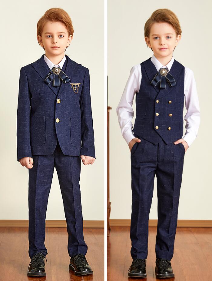 上品 2色 イギリス風 子供スーツ 4点&6点セット チェック柄 ジャケット+シャツ+ベスト+ズボン+蝶ネクタイ+ブローチ 七五三 子供服 男の子スーツ キッズ 発表会 卒業式 ピアノ 結婚式 上品 2色 イギリス風 子供スーツ 4点&6点セット チェック柄 ジャケット+シャツ+ベスト+ズボン+蝶ネクタイ+ブローチ 七五三 子供服 男の子スーツ キッズ 発表会 卒業式 ピアノ 結婚式