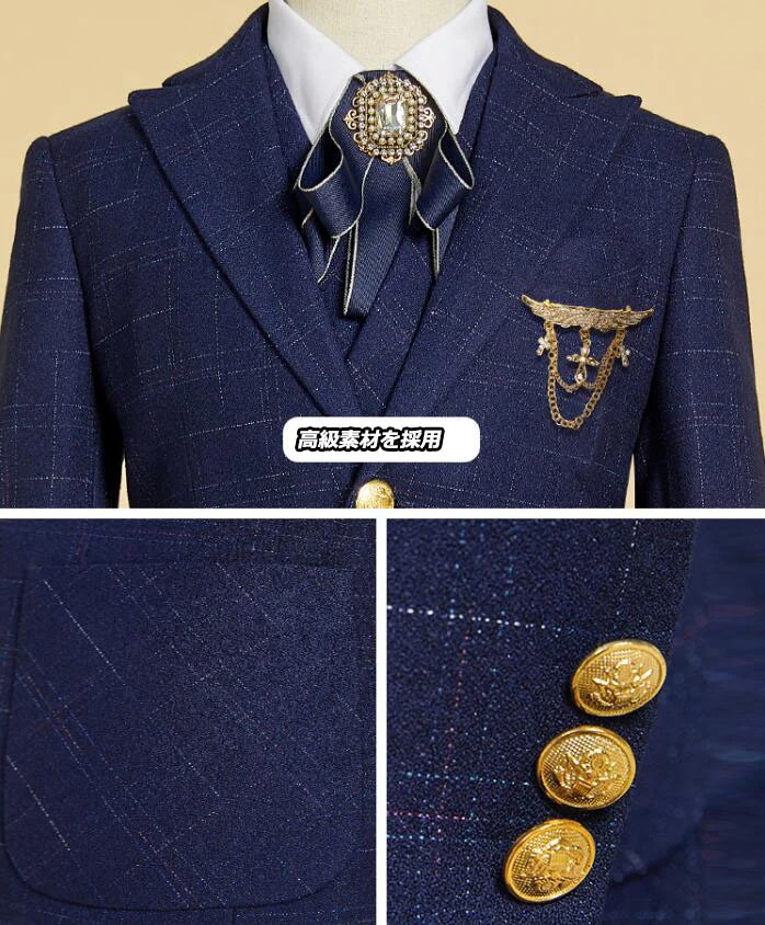 上品 2色 イギリス風 子供スーツ 4点&6点セット チェック柄 ジャケット+シャツ+ベスト+ズボン+蝶ネクタイ+ブローチ 七五三 子供服 男の子スーツ キッズ 発表会 卒業式 ピアノ 結婚式 上品 2色 イギリス風 子供スーツ 4点&6点セット チェック柄 ジャケット+シャツ+ベスト+ズボン+蝶ネクタイ+ブローチ 七五三 子供服 男の子スーツ キッズ 発表会 卒業式 ピアノ 結婚式