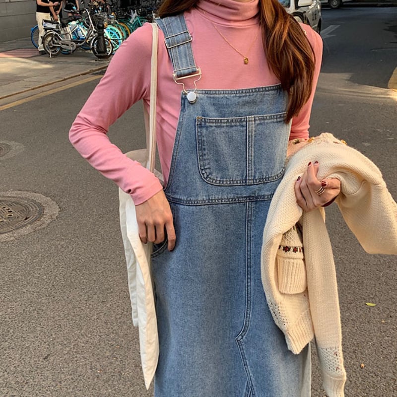 レディース ボトムス デニム ジャンパースカート ロング丈 楽ちん レトロ ヴィンテージ レディース ボトムス デニム ジャンパースカート ロング丈 楽ちん レトロ ヴィンテージ