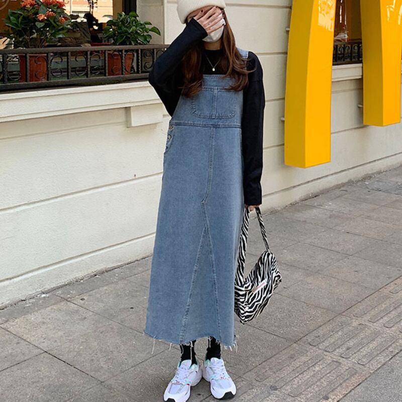 レディース ボトムス デニム ジャンパースカート ロング丈 楽ちん レトロ ヴィンテージ レディース ボトムス デニム ジャンパースカート ロング丈 楽ちん レトロ ヴィンテージ