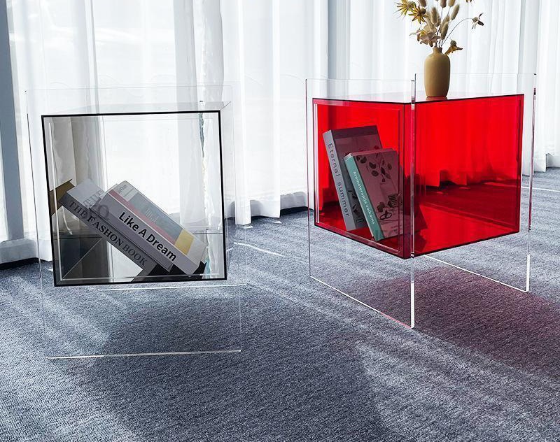 ネットで話題のデザインの透明なアクリル製ヘッドボードキャビネットシンプルでモダンなサイドテーブル