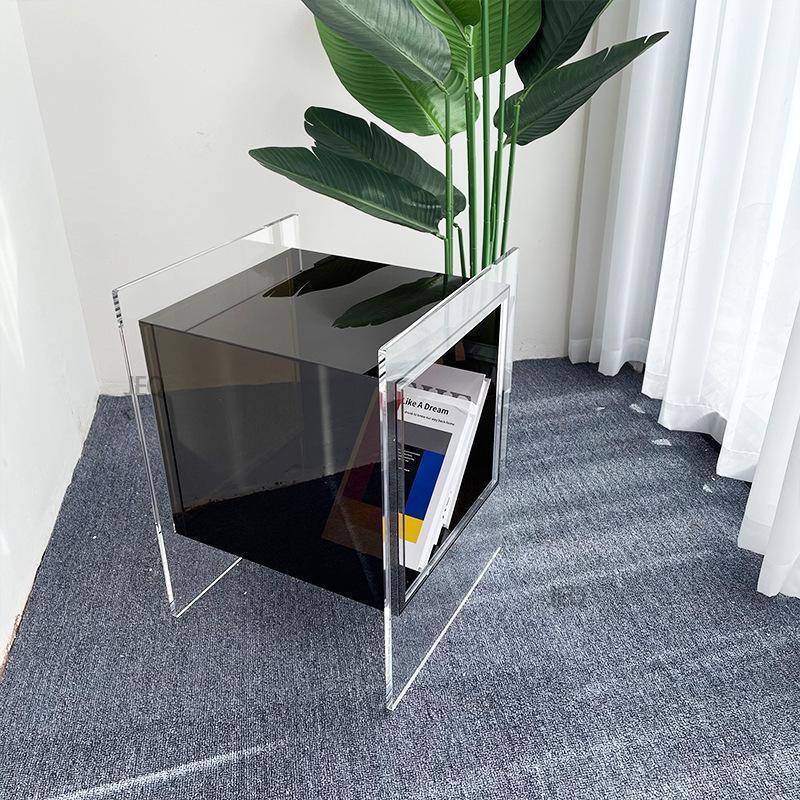 ネットで話題のデザインの透明なアクリル製ヘッドボードキャビネットシンプルでモダンなサイドテーブル