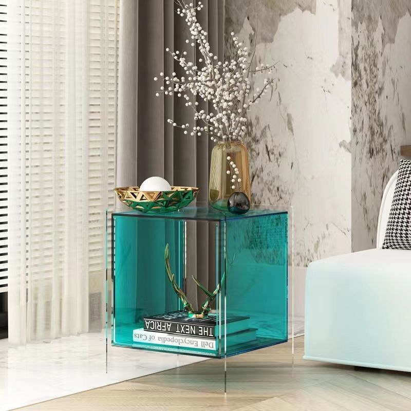 ネットで話題のデザインの透明なアクリル製ヘッドボードキャビネットシンプルでモダンなサイドテーブル
