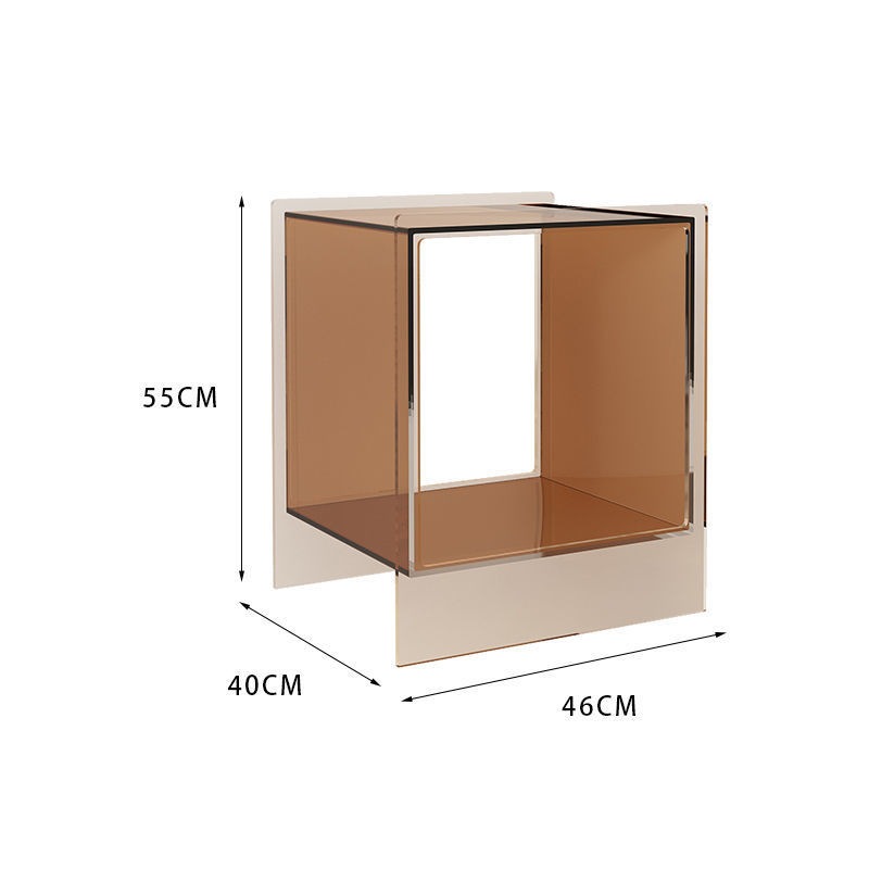 ネットで話題のデザインの透明なアクリル製ヘッドボードキャビネットシンプルでモダンなサイドテーブル