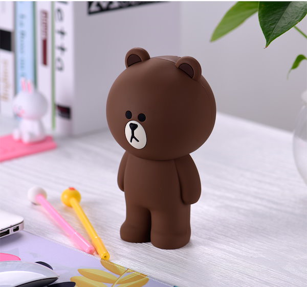 LINE FRIENDS シリコンペンケース ブラウン - 文房具