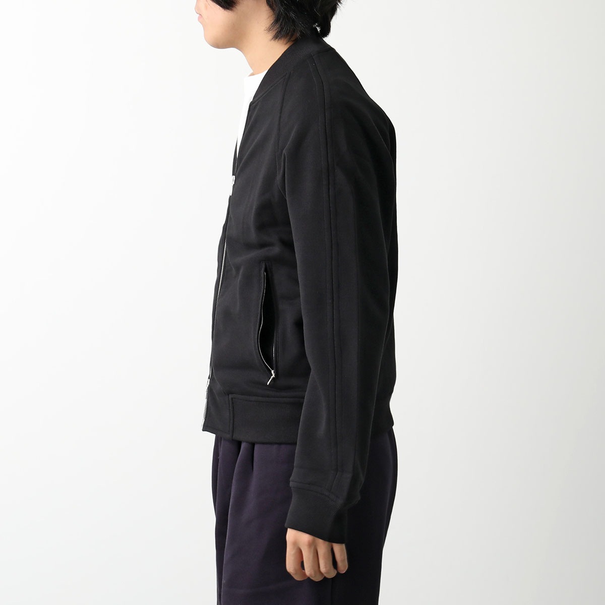 21ss DRIES VAN NOTEN 刺繍 スウェット ジップブルゾン 黒 DRIES VAN NOTEN ～ 刺繍のスウェット生地ジップアップ