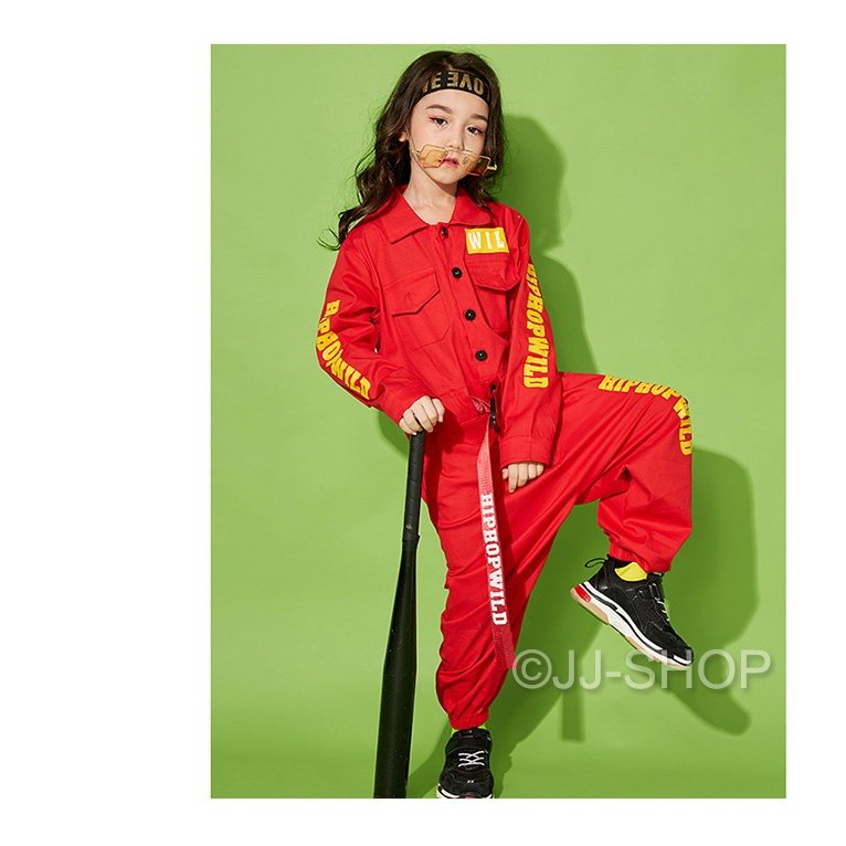 ダンス衣装 キッズ ガールズ 男の子 ヒップホップ ダンス衣装 オーバーオール オールインワン ジャ