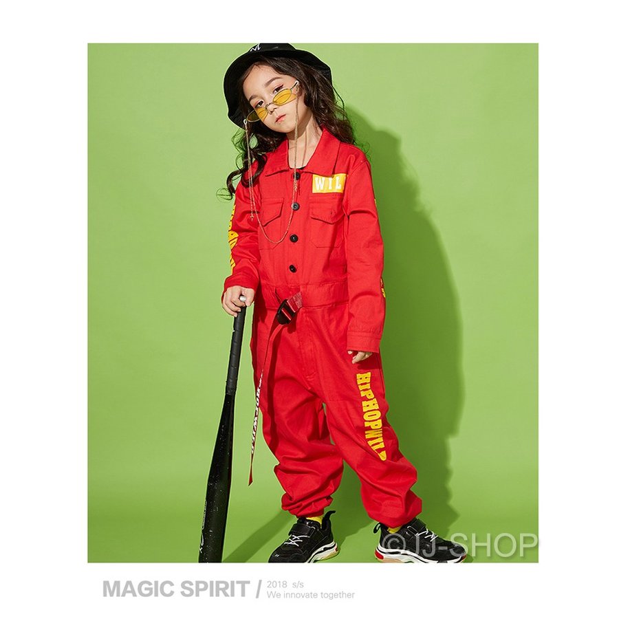 ダンス衣装 キッズ ガールズ 男の子 ヒップホップ ダンス衣装 オーバーオール オールインワン ジャ