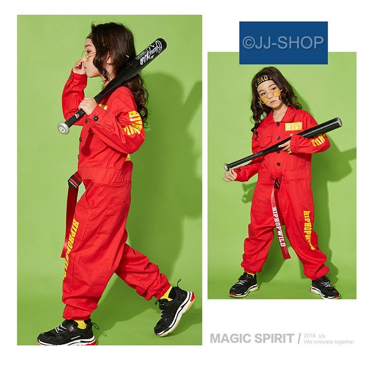 ダンス衣装 キッズ ガールズ 男の子 ヒップホップ ダンス衣装 オーバーオール オールインワン ジャ