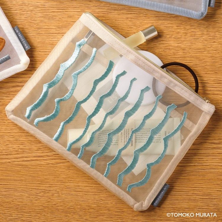 （まとめ買い）ムラタトモコ 刺繍 メッシュポーチ Ripple（リップル） UTN309 [x3]