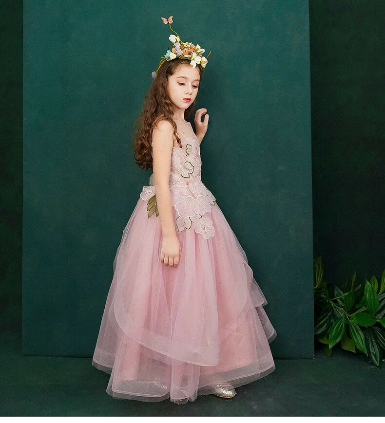 子供ドレス 女の子 ピアノ 発表会 レースドレス 子ども お姫様 プリンセス ワンピース 子供 ドレス フォーマル ドレス 結婚式 ロングドレス キッズ ワンピース 七五三 ジュニア c-lifu-6