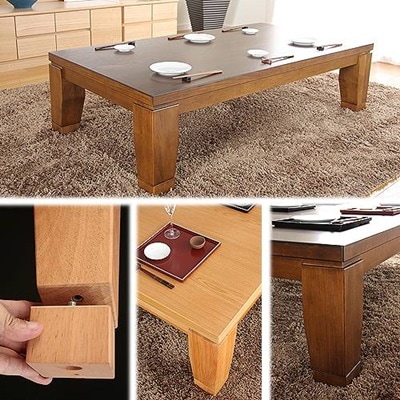 こたつテーブル 本体 木製 楢材 モダン 家具調リビング 長方形