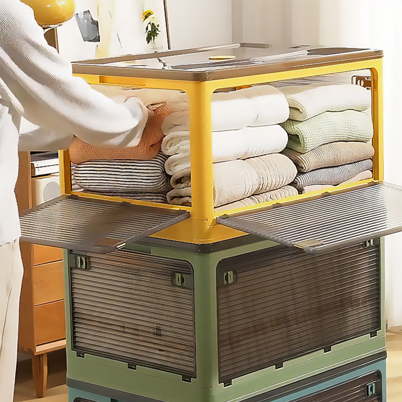 折りたたみ 収納ボックス Mサイズ 3個セット 大容量 積み重ね フタ付き おしゃれ 5面から取り出し可能 折りたたみ 収納ボックス Mサイズ 3個セット 大容量 積み重ね フタ付き おしゃれ 5面から取り出し可能