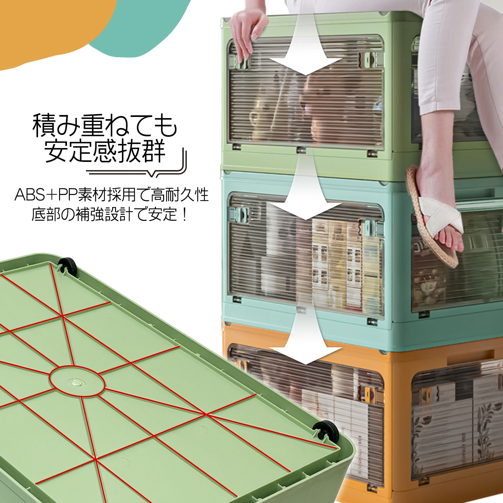 折りたたみ 収納ボックス Mサイズ 3個セット 大容量 積み重ね フタ付き おしゃれ 5面から取り出し可能 折りたたみ 収納ボックス Mサイズ 3個セット 大容量 積み重ね フタ付き おしゃれ 5面から取り出し可能