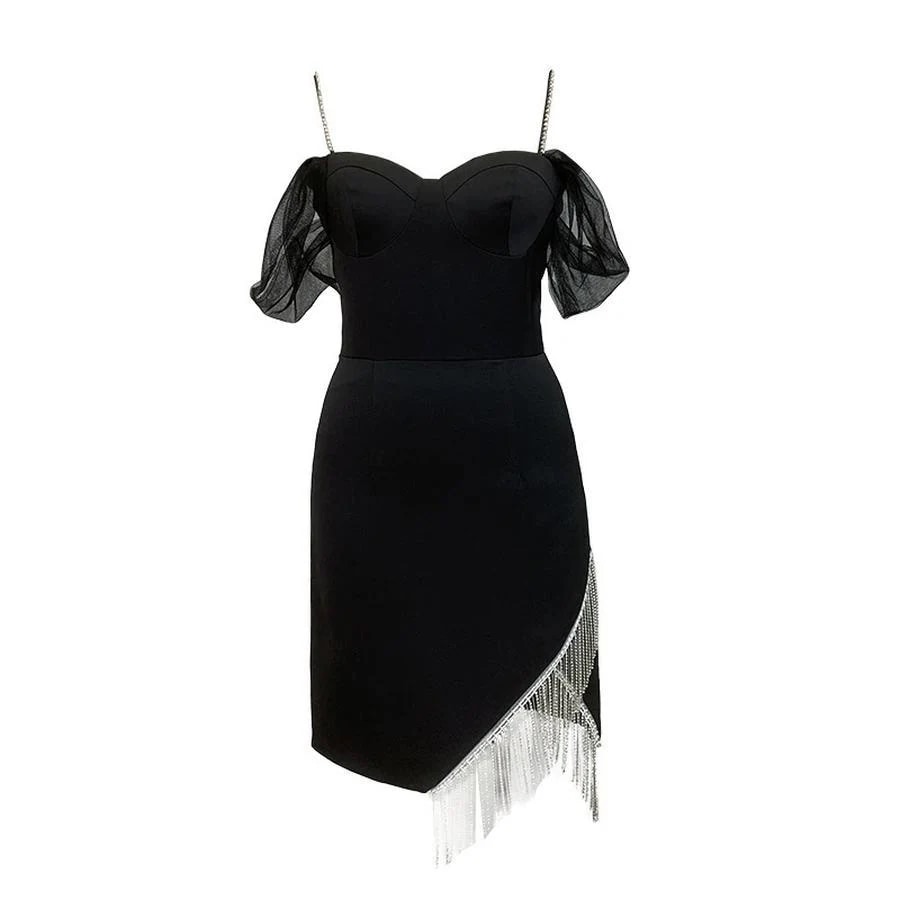 キャミワンピース オフショルダー サスペンダー ラップチェスト イレギュラー フォーマル パーティードレス 同窓会 結婚式 披露宴 卒業式 演奏会 二次会 発表会