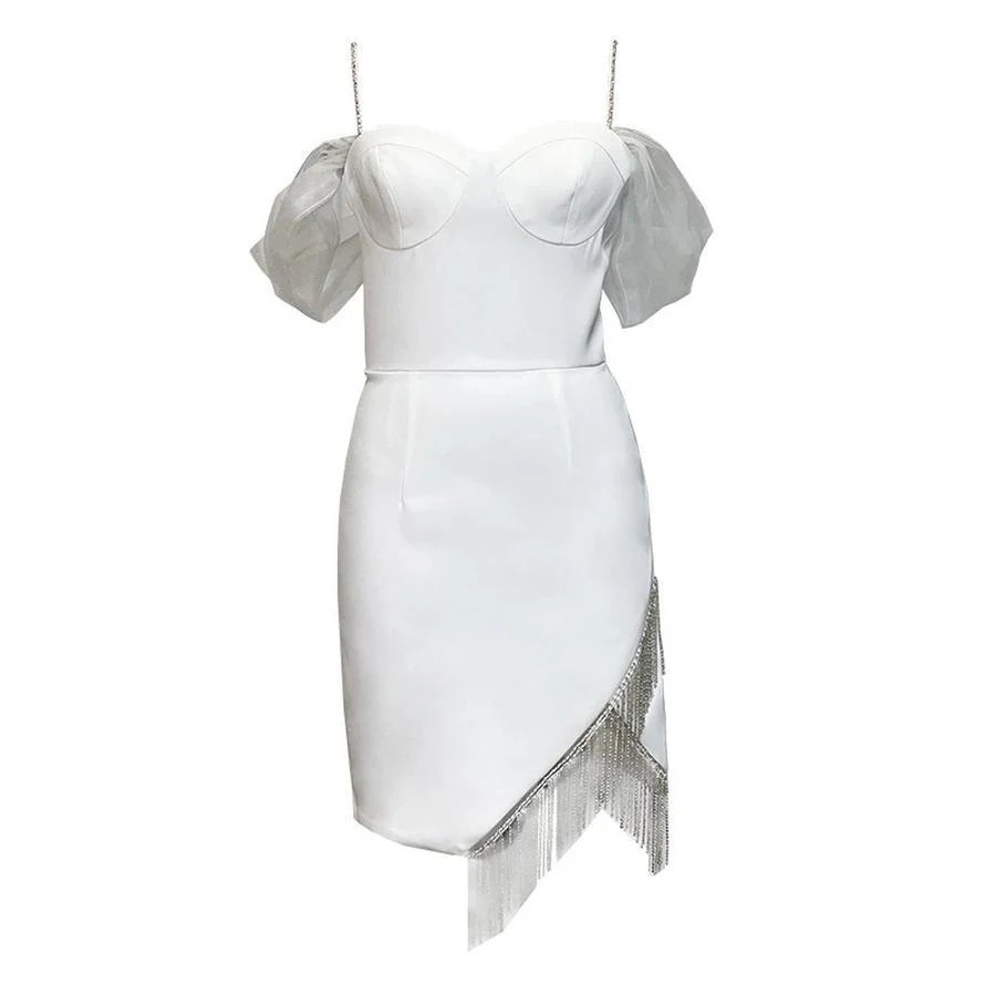 キャミワンピース オフショルダー サスペンダー ラップチェスト イレギュラー フォーマル パーティードレス 同窓会 結婚式 披露宴 卒業式 演奏会 二次会 発表会