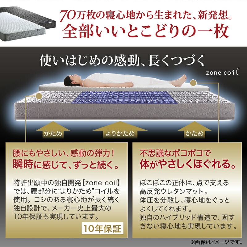 [組立設置付]棚コンセント付き 引き出し収納ベッド [エヴァーX] [ゾーンコイルマットレス付き] シングル [フレーム色]ウッドブラック [マットレス色]ホワイト