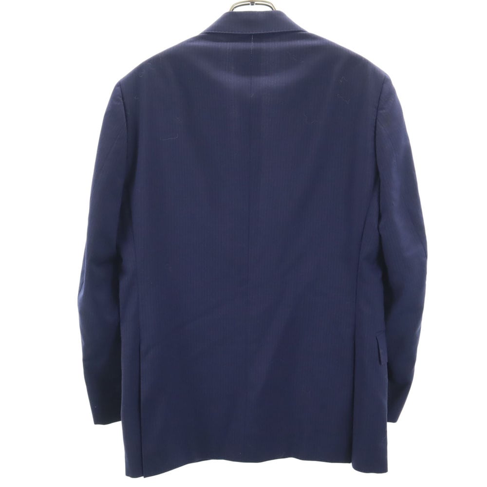 ストライプ柄 テーラードジャケット 36S ネイビー メンズ 古着 ストライプ柄 テーラードジャケット 36S ネイビー メンズ 古着