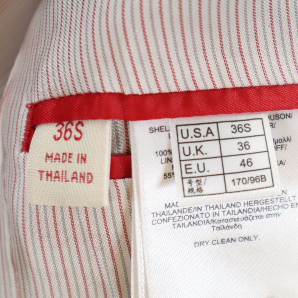 ストライプ柄 テーラードジャケット 36S ネイビー メンズ 古着 ストライプ柄 テーラードジャケット 36S ネイビー メンズ 古着