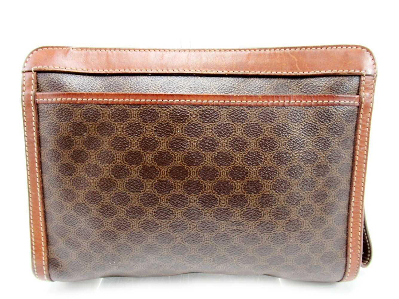 クラッチバッグ セカンドバッグ マカダム ブラウン 中古