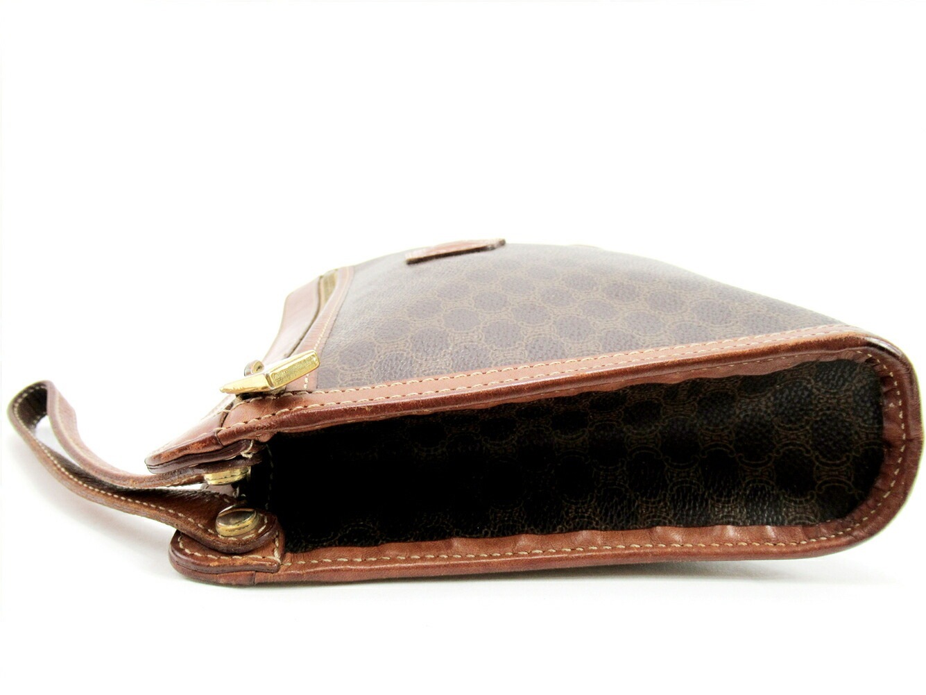 クラッチバッグ セカンドバッグ マカダム ブラウン 中古