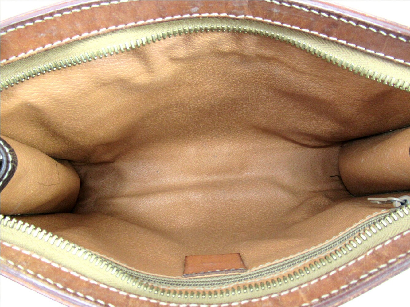 クラッチバッグ セカンドバッグ マカダム ブラウン 中古