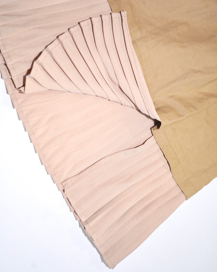 Pleats Switching Chino Long Skirt *with Belt (beige) A,D,G レディース ボトムス
