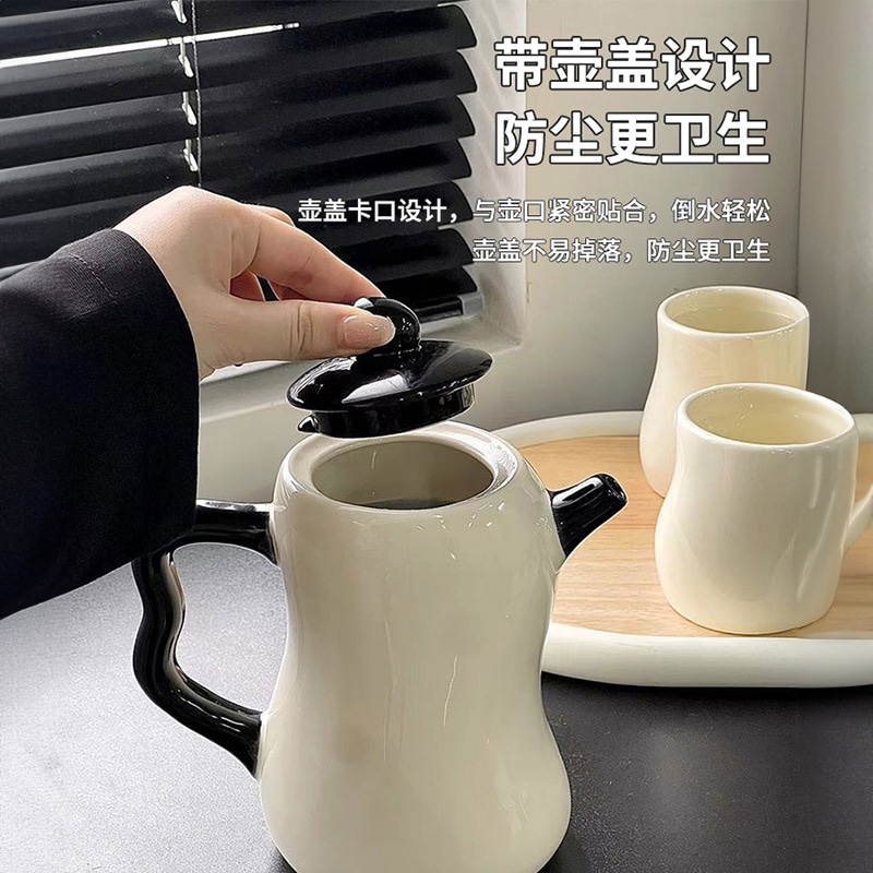 クリーム風陶磁器水具ミルクフーフー遷移プレゼント小人数高級感創意陶磁器カップポットセット クリーム風陶磁器水具ミルクフーフー遷移プレゼント小人数高級感創意陶磁器カップポットセット