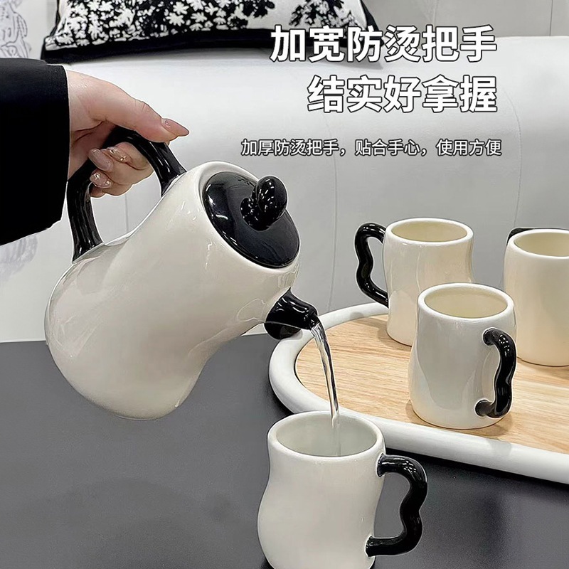 クリーム風陶磁器水具ミルクフーフー遷移プレゼント小人数高級感創意陶磁器カップポットセット クリーム風陶磁器水具ミルクフーフー遷移プレゼント小人数高級感創意陶磁器カップポットセット