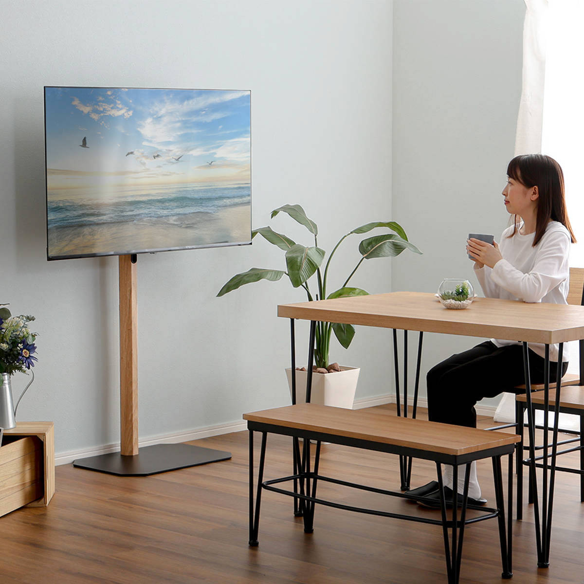 TVスタンド ハイタイプ 八角支柱 32-65型対応 木目調 テレビスタンド 壁寄せ テレビ台 スタンド コーナー 高さ調節 伸縮 TVラック 耐震 壁面 壁掛け風 コーナー型 シャビーオーク TVスタンド ハイタイプ 八角支柱 32-65型対応 木目調 テレビスタンド 壁寄せ テレビ台 スタンド コーナー 高さ調節 伸縮 TVラック 耐震 壁面 壁掛け風 コーナー型 シャビーオーク