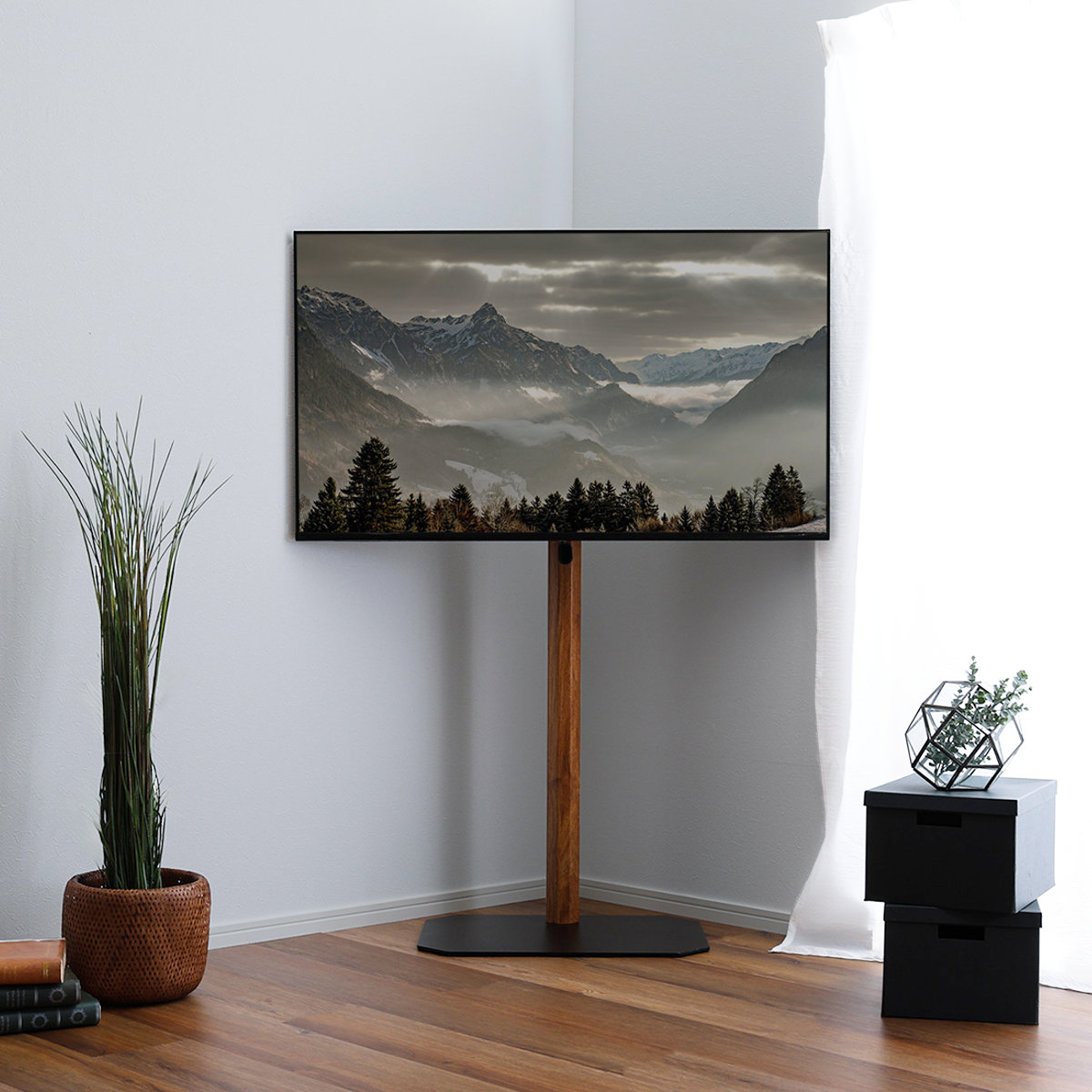 TVスタンド ハイタイプ 八角支柱 32-65型対応 木目調 テレビスタンド 壁寄せ テレビ台 スタンド コーナー 高さ調節 伸縮 TVラック 耐震 壁面 壁掛け風 コーナー型 シャビーオーク TVスタンド ハイタイプ 八角支柱 32-65型対応 木目調 テレビスタンド 壁寄せ テレビ台 スタンド コーナー 高さ調節 伸縮 TVラック 耐震 壁面 壁掛け風 コーナー型 シャビーオーク