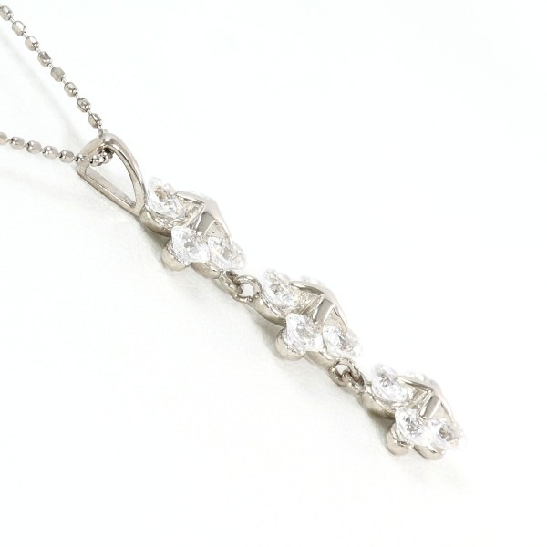 K18 18金 WG ホワイトゴールド ネックレス ジルコニア 約39cm ジュエリー 中古
