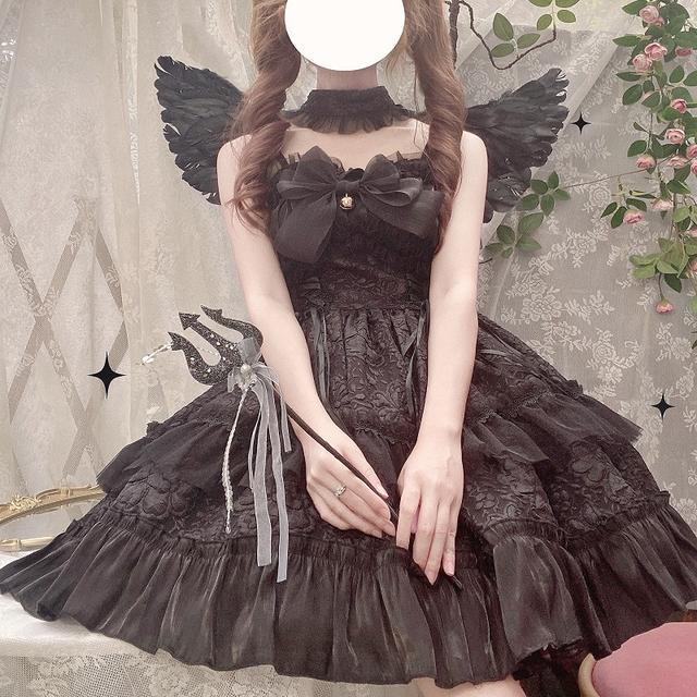ロリータ小悪魔ドレスダークゴシックjskスリングドレス 可愛い