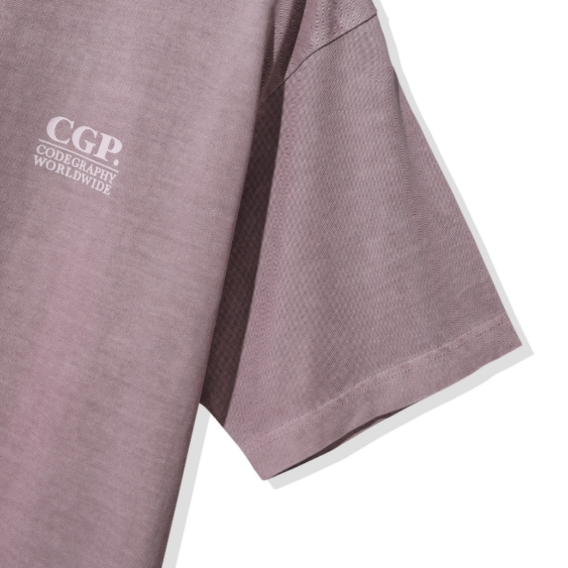 CODEGERY ピグメントスクエアロゴショートスリーブ Tシャツ_パープル