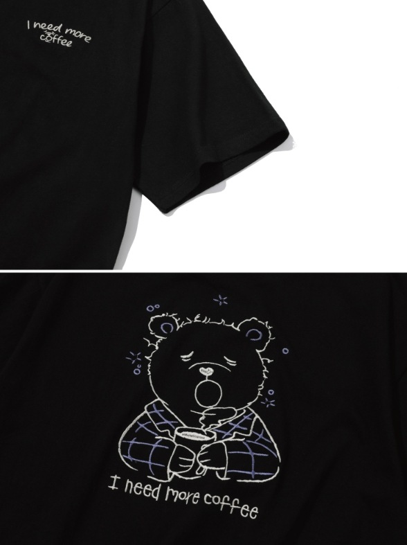 【CPGN STUDIO】24SS★ Coffe Bear Embroidery Short Sleeve Tee CPGN STUDIO】 Coffe Bear Embroidery Short Sleeve Tee Tシャツ