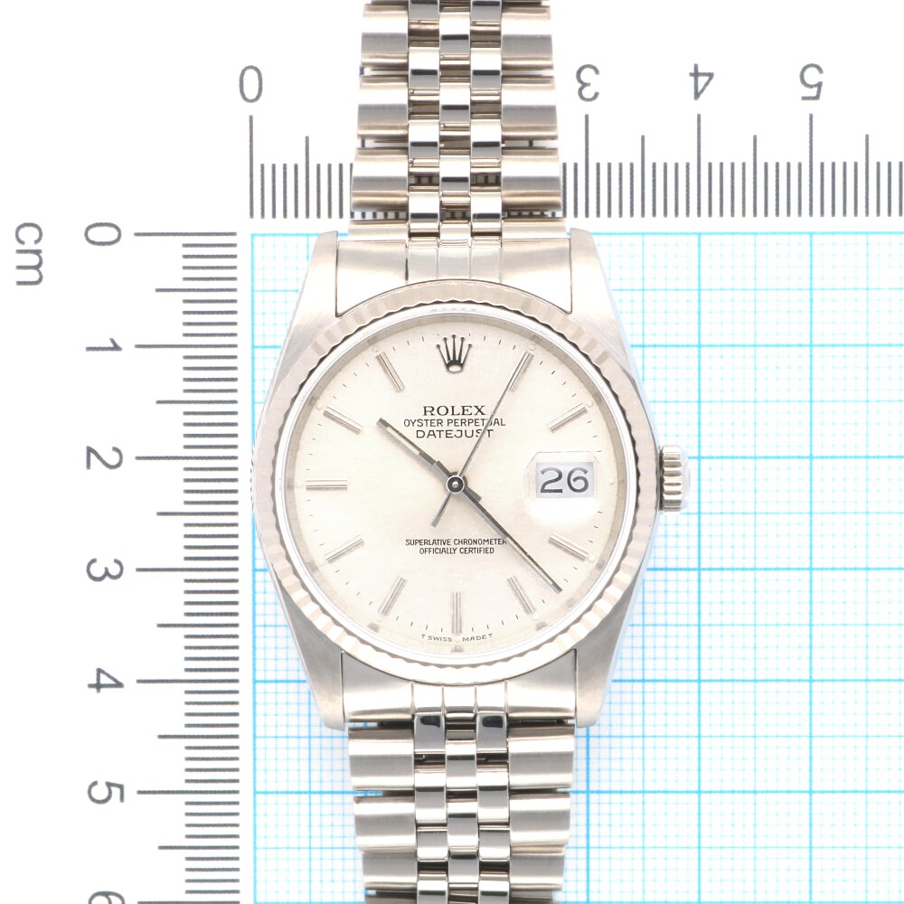 ロレックス デイトジャスト オイスターパーペチュアル 腕時計 ステンレススチール 16234 自動巻き 1年保証 ROLEX 中古 ロレックス デイトジャスト オイスターパーペチュアル 腕時計 ステンレススチール 16234 自動巻き 1年保証 ROLEX 中古