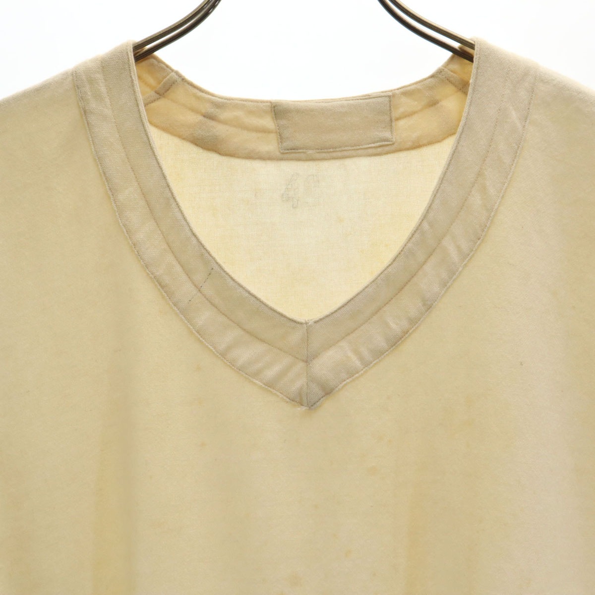 FRENCH ARMY フランス軍 40s 50s ヴィンテージ ノースリーブ Vネック ベスト 46 ベージュ メンズ 古着 FRENCH ARMY フランス軍 40s 50s ヴィンテージ ノースリーブ Vネック ベスト 46 ベージュ メンズ 古着