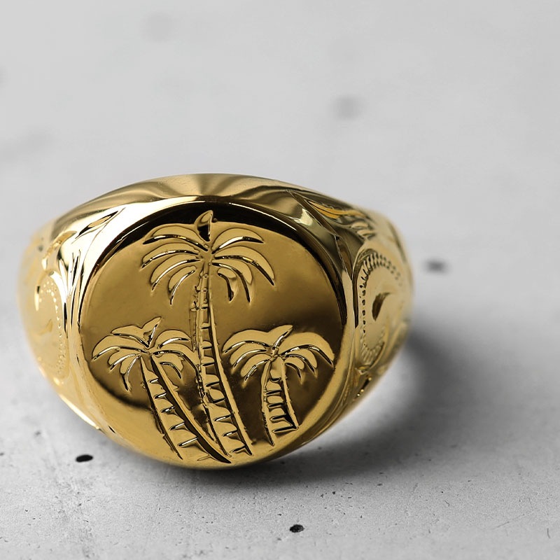 BFF 印台リング ヤシの木 [bffr006-g-l]