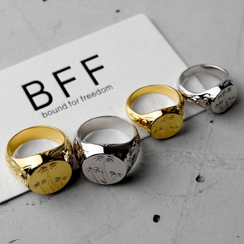 BFF 印台リング ヤシの木 [bffr006-g-l]