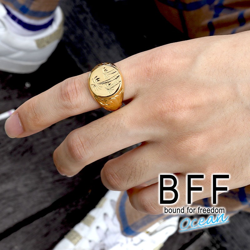BFF 印台リング ヤシの木 [bffr006-g-l]
