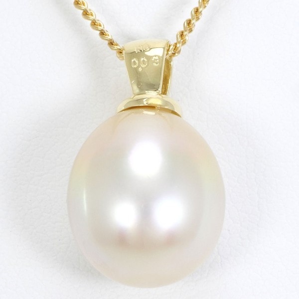 K18 18金 YG ネックレス パール(真珠) ダイヤ 0.03 ジュエリー 中古 K18 18金 YG ネックレス パール(真珠) ダイヤ 0.03 ジュエリー 中古