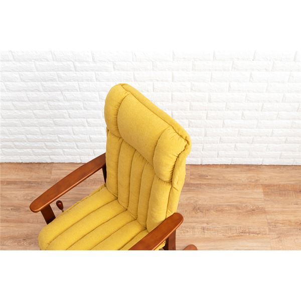 高座椅子 ディープイエロー 背もたれ無段階リクライニング 組立品 高座椅子 ディープイエロー 背もたれ無段階リクライニング 組立品