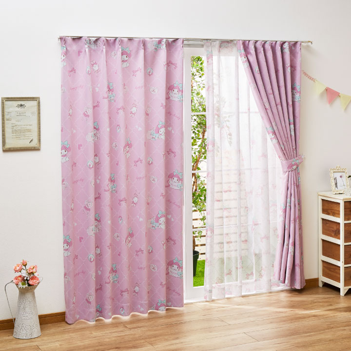 マイメロディ 2級 遮光 カーテン 幅100x178cm丈 2枚組 サンリオ マイメロ My Melody 洗濯可 キャラクター SB-455 マイメロディ 2級 遮光 カーテン 幅100x178cm丈 2枚組 サンリオ マイメロ My Melody 洗濯可 キャラクター SB-455