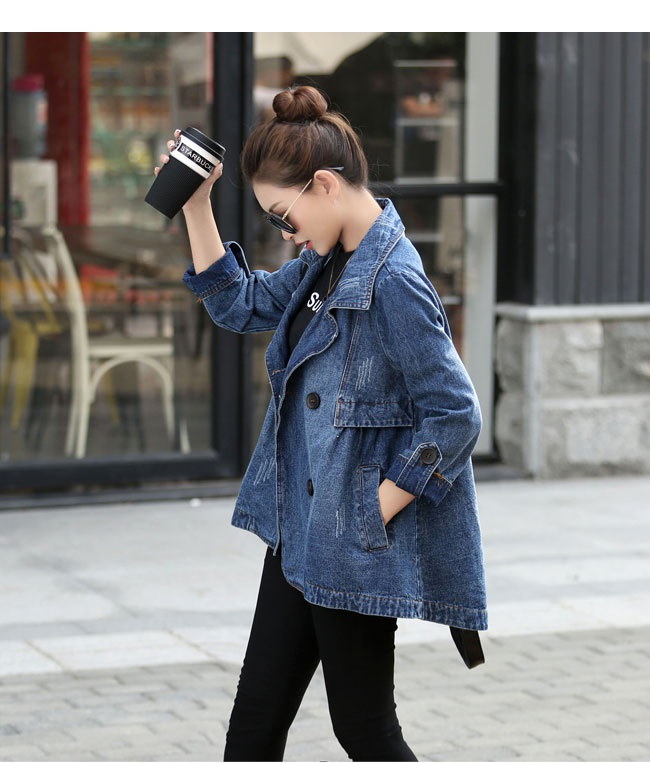 レディース服 女性 ファッション コート アウター トレンチコート ショート丈 秋服 ダブルボタン ゆったり 大きいサイズ ストリート風 カジュアル デニム ダメージ加工 レディース服 女性 ファッション コート アウター トレンチコート ショート丈 秋服 ダブルボタン ゆったり 大きいサイズ ストリート風 カジュアル デニム ダメージ加工