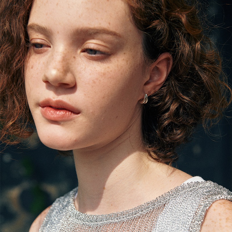 [925 silver] Deux.silver.194 / epais lien イヤリング