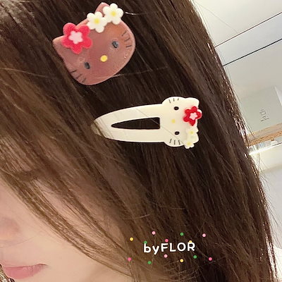 Qoo10] 【3日で出荷】日焼けキティ ヘアクリップ : バッグ・雑貨