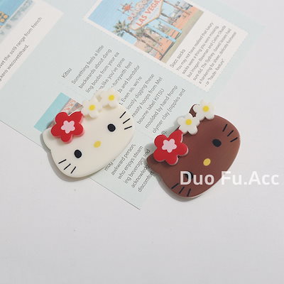 Qoo10] 【3日で出荷】日焼けキティ ヘアクリップ : バッグ・雑貨